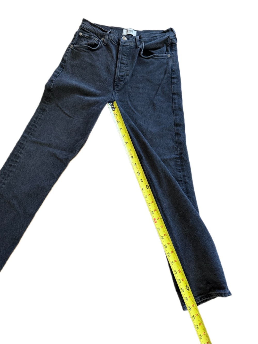 Agolde Riley Crop High Rise Straight Stretch Grey 27 - Picture 9 of 14